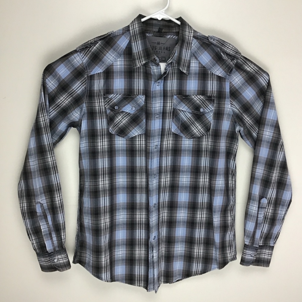Pepe Jeans mens long sleeve button up Western shirt medium